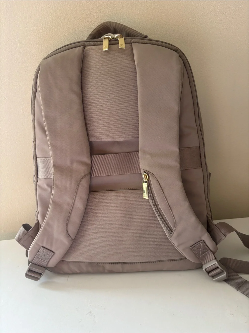 Neutral Gray Women's Backpack with Multiple Pockets